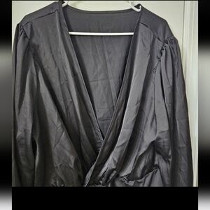 Black Women's 4xl Long Sleeve Bodysuit